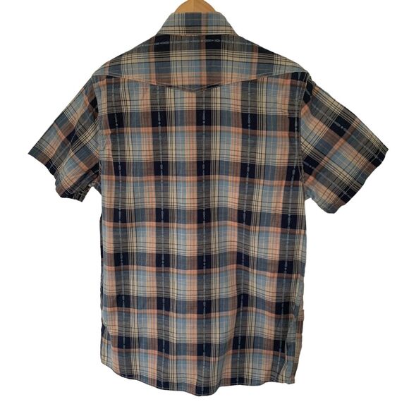 Solaris Outdoors Mens Small Snap Front Shirt Blue Plaid Short Sleeve Pocket NEW - Picture 5 of 7